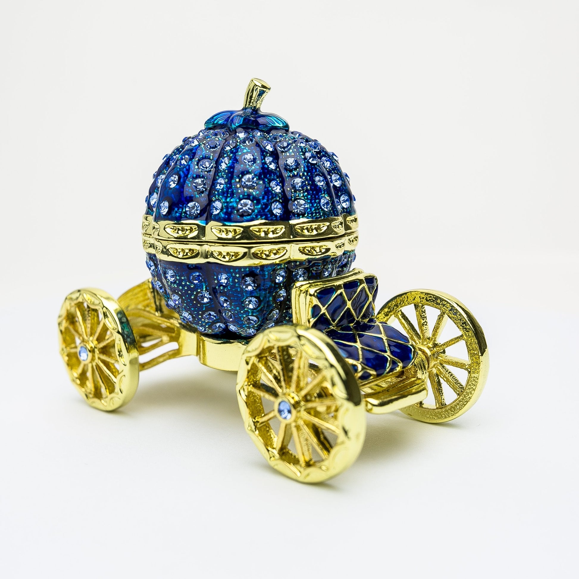 Keren Kopal Royal Blue Faberge Pumpkin on Carriage