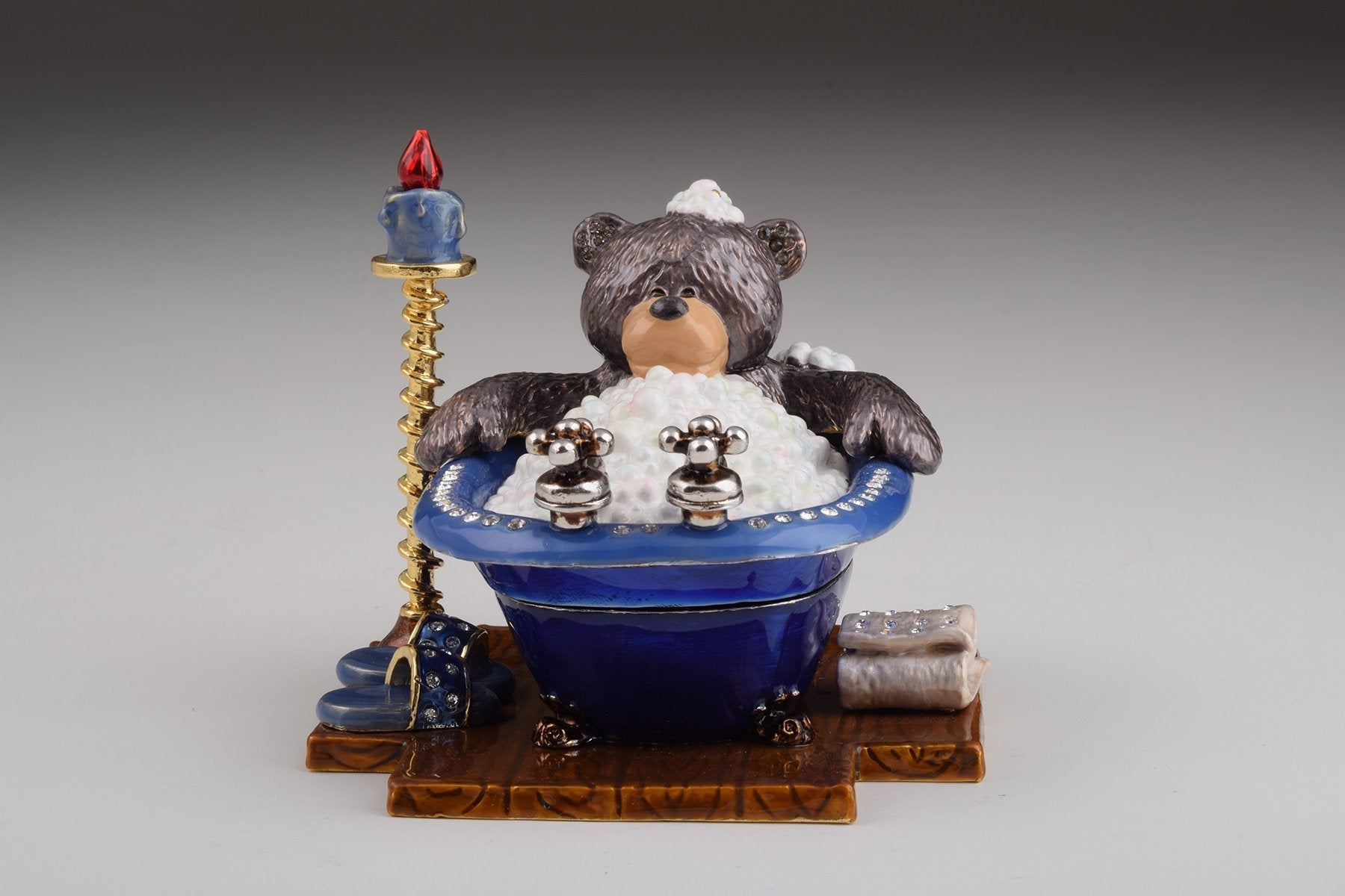Keren Kopal Teddy Bear in a Bath Trinket Box