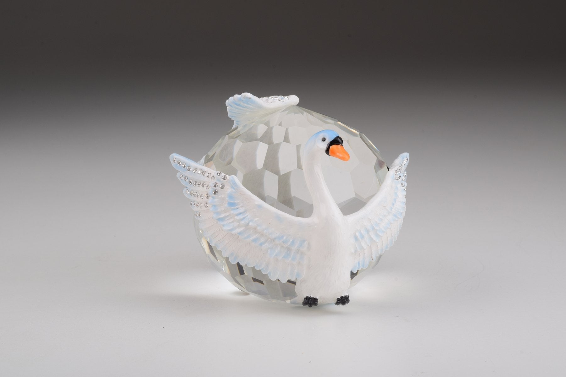 Keren Kopal Two White Swans on Crystal Ball