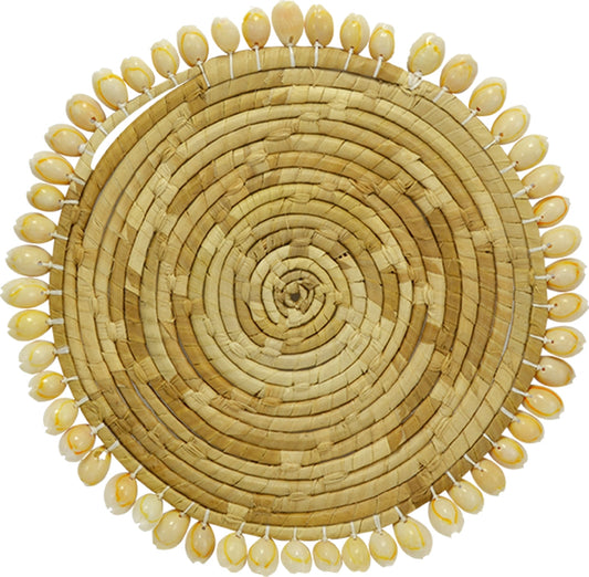 Set of 2 Handmade Pandan Placemats with Seashells