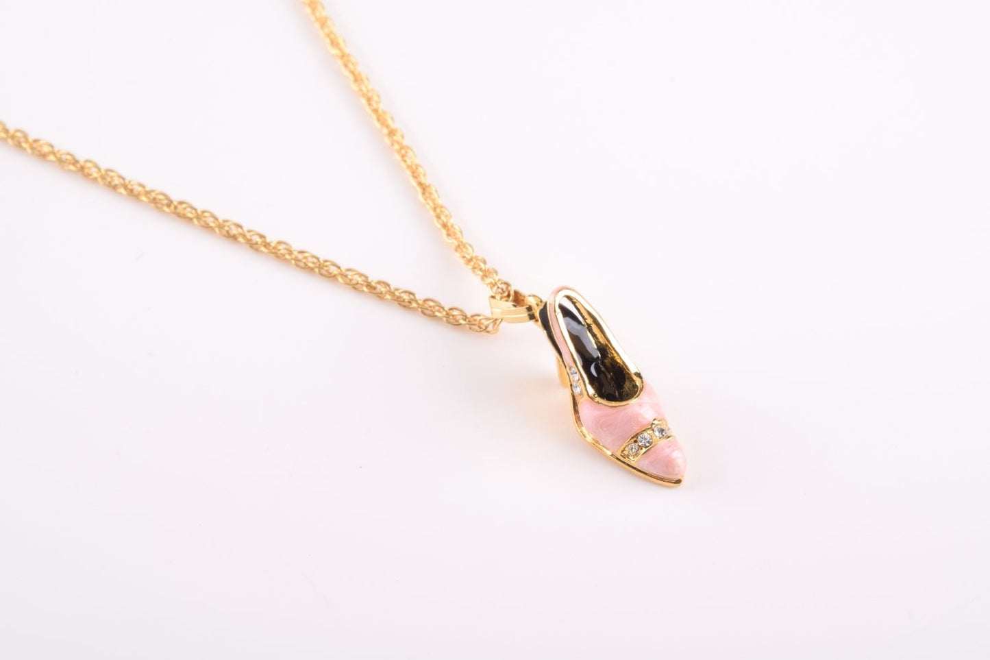 Pink Shoe Pendant Necklace