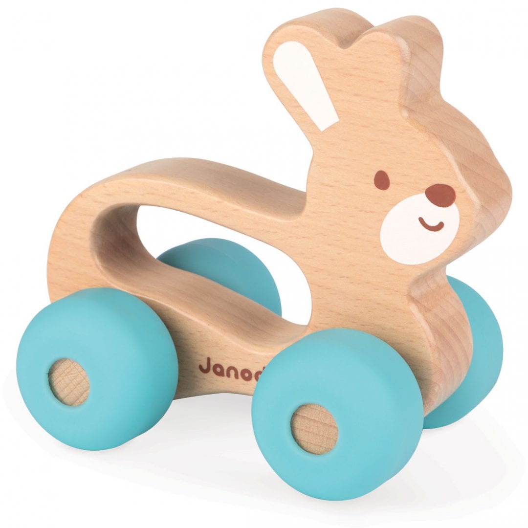 צעצוע ארנב על גלגלים