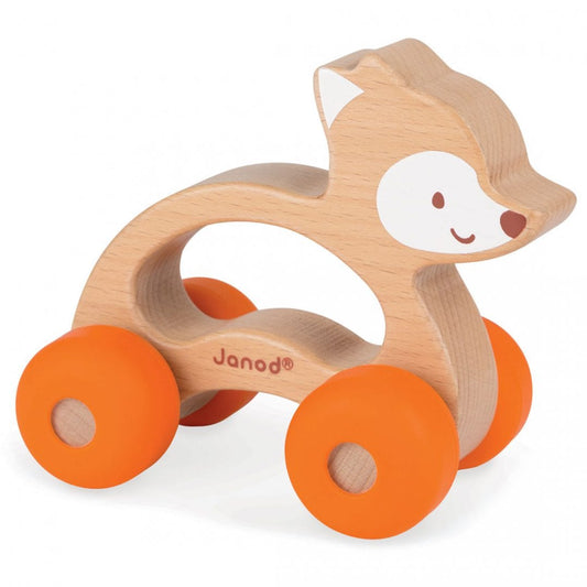 צעצוע שועל על גלגלים