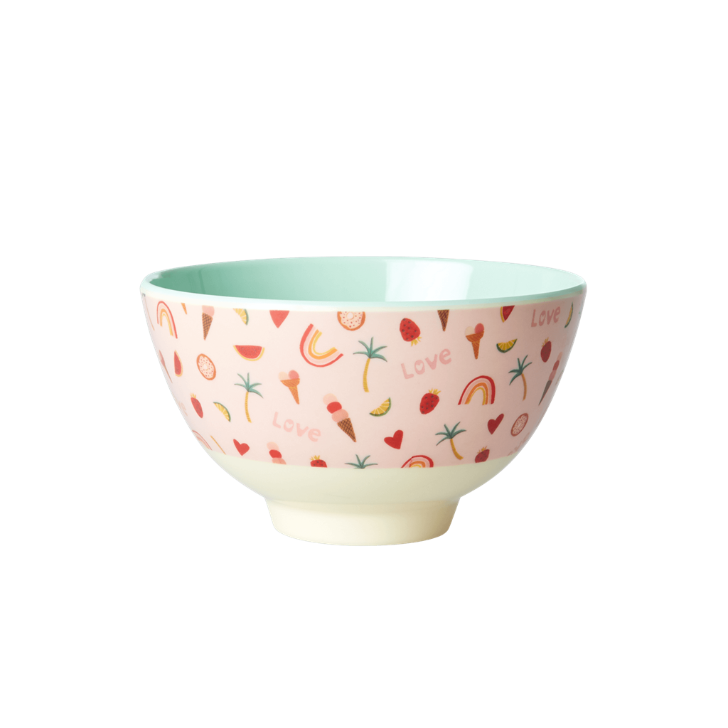 Rice DK You Go Girl Print Two Tone Small Melamine Bowl