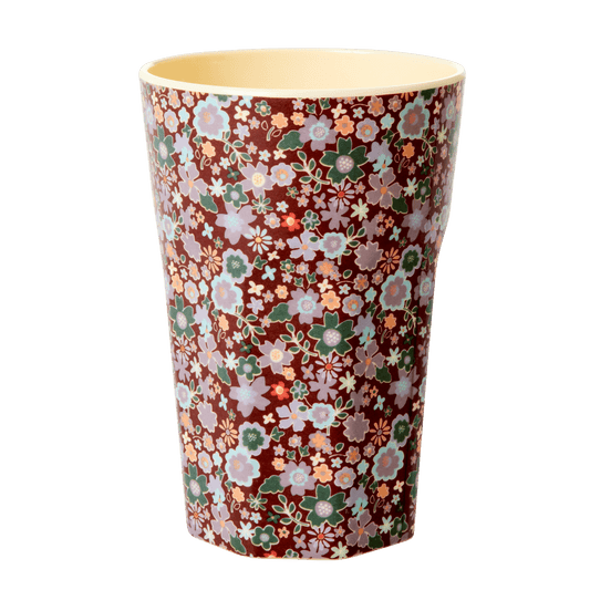 Tall MELAMINE CUP WITH Fall Floral Print