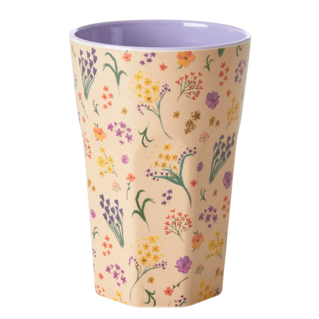 Tall Melamine Cup WITH Wild Flower Print