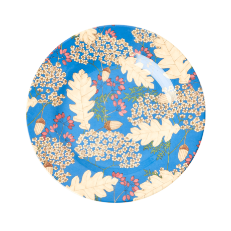 Rice DK Two Tone Melamine Lunch Plate - Autumn and Acorns Print