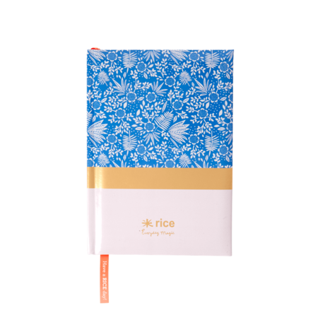 Rice DK NOTEBOOKS WITH BLUE FERN AND FLOWER - SIZE A5