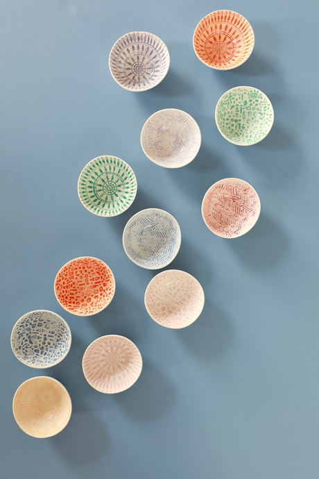 Rice DK Set of 6 Ceramic Dipping Bowls in Assorted Colors