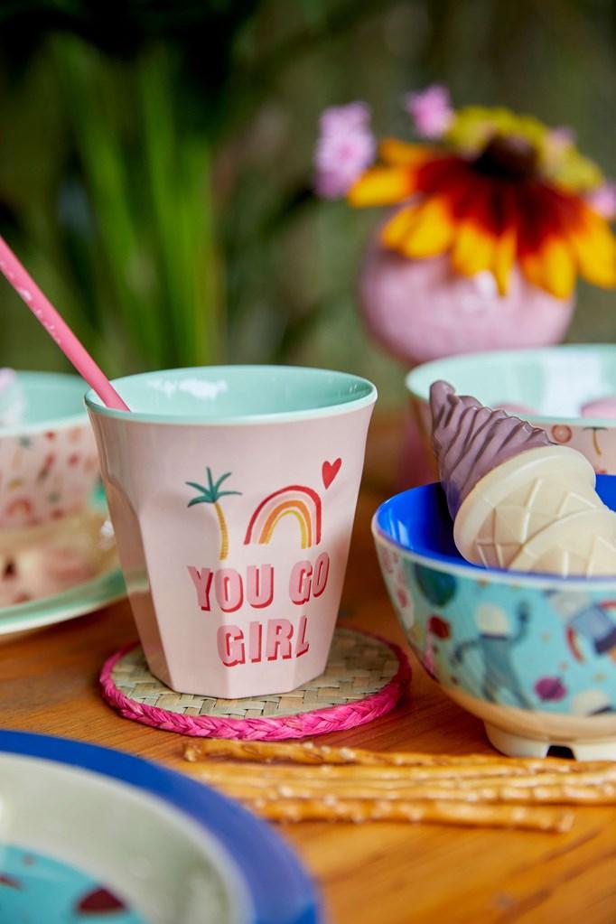 Rice DK 'You Go Girl' Two Tone Melamine Cup