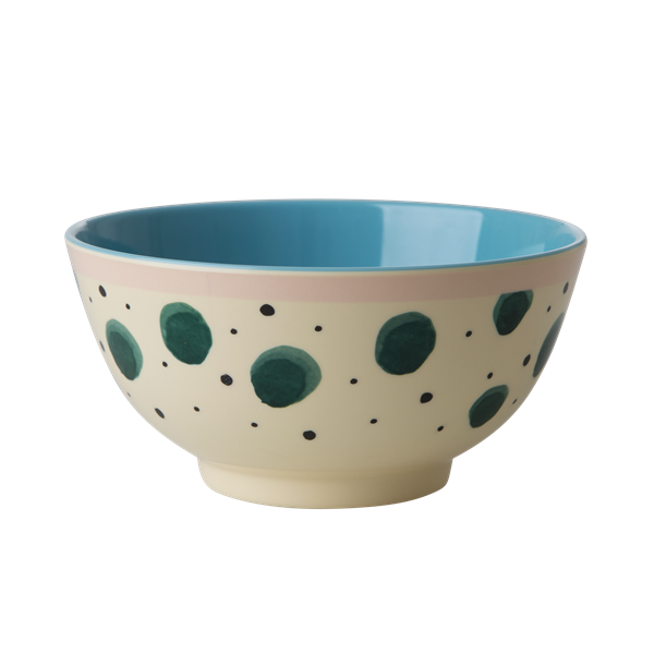 Rice DK | Two-Tone Melamine Bowl with Watercolor Splash Print
